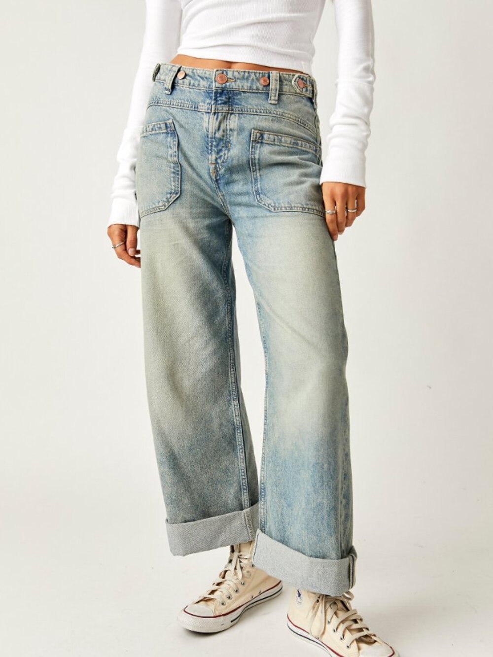 🆕 FREE PEOPLE We The Free Palmer Cuffed Jeans / La La Land